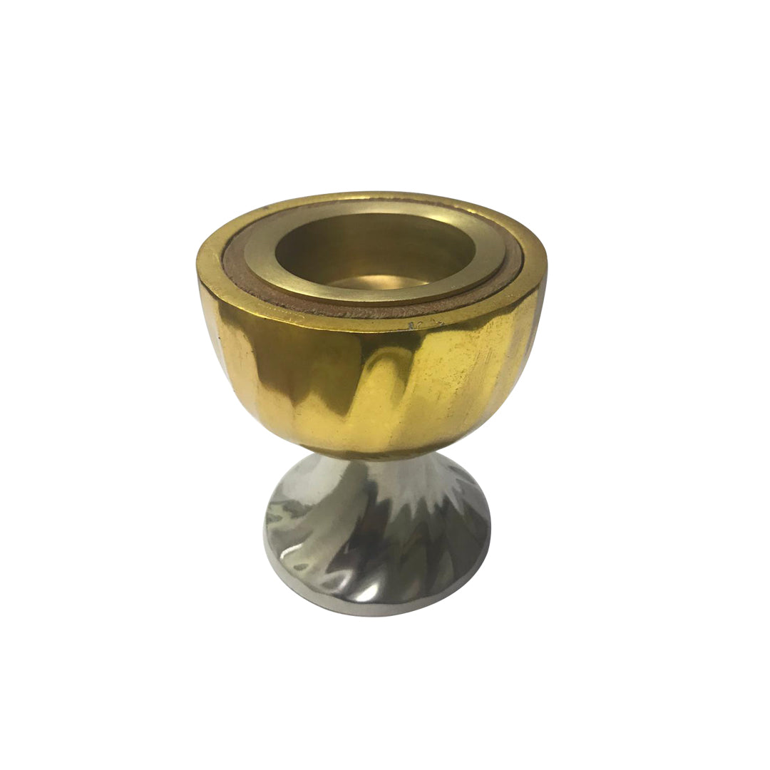 Mubkhar Aluminum Round Gold with Base by Al Shaya Perfumes