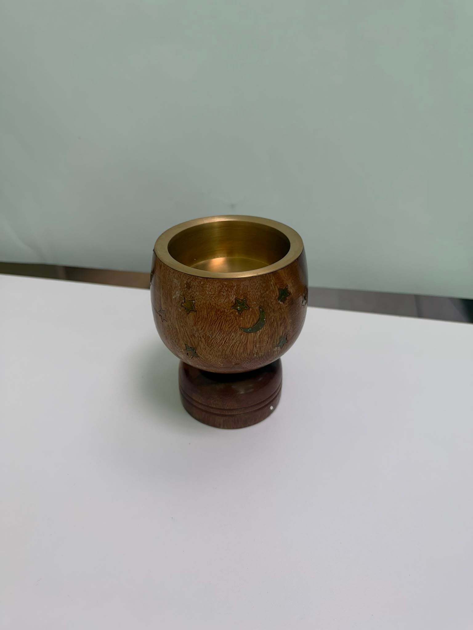Round Wooden incense burner with a baseCylindrical Wooden Bakhoor Burner by Al-Shaya Perfumes