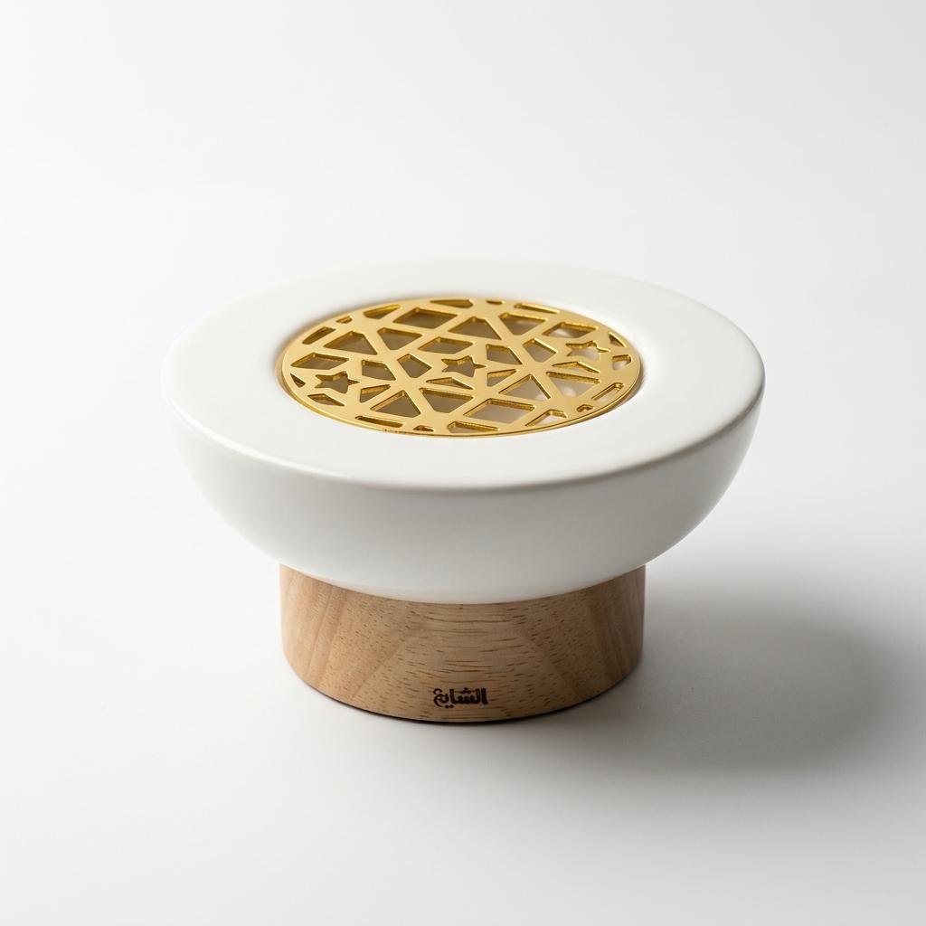 Mubkhar Modern Round White by Al Shaya Perfumes