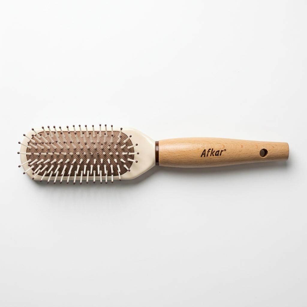 Rectangular Hair Brush in Light Green by Afkar