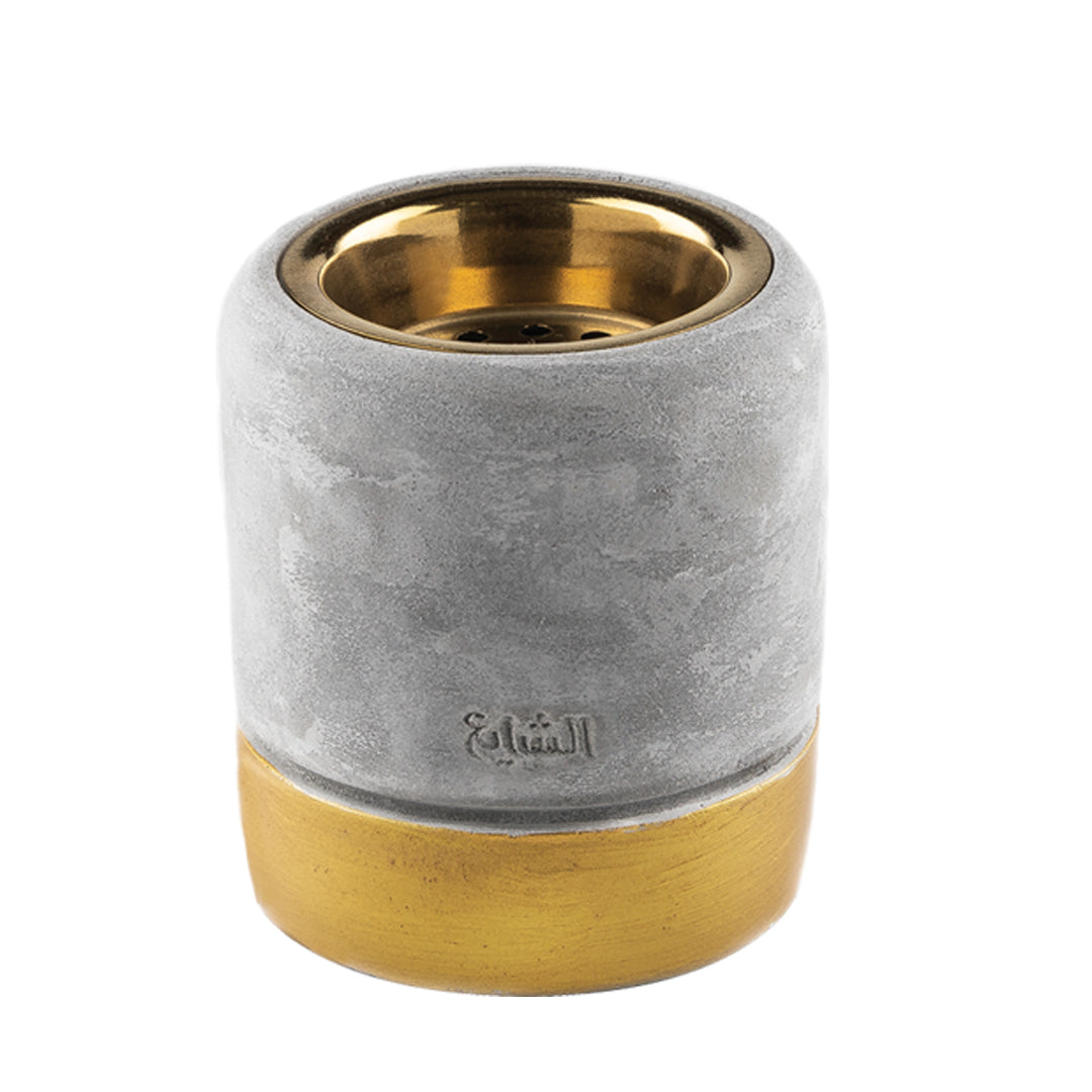 مبخر مودرن أسطواني بلون رمادي وذهبي من الشايع للعطور