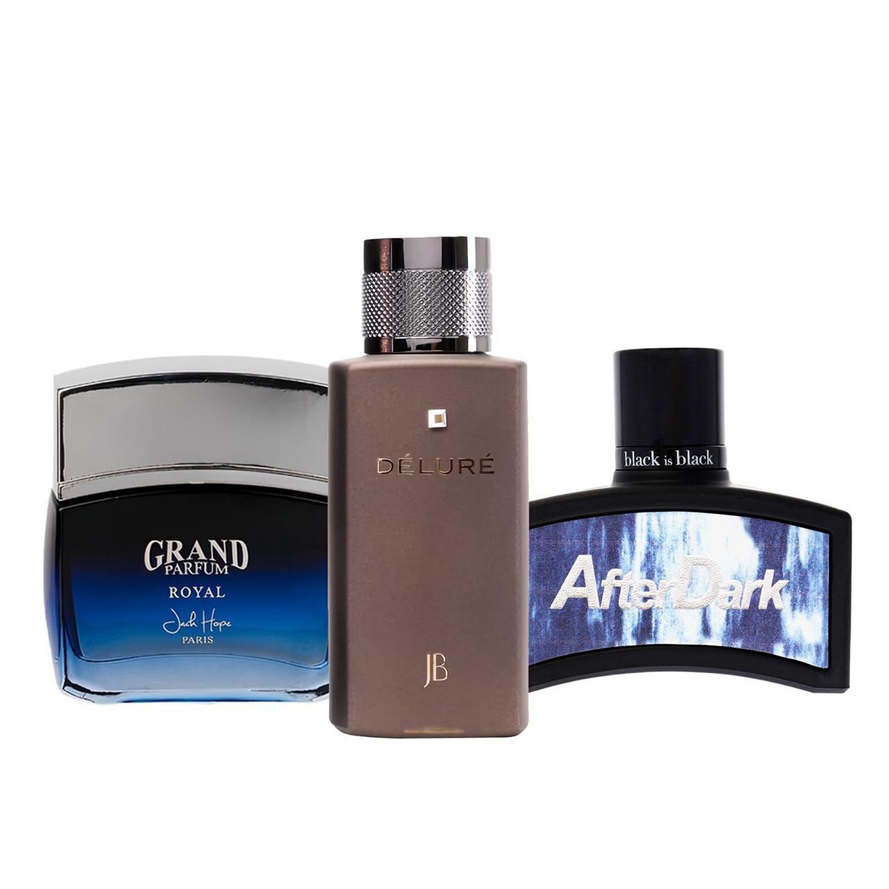 مجموعة عطور رجالية (عطر فورزا EDP 100 مل من جاكوس باتيني + عطر أفتر دارك EDP 100 مل من بلاك إز بلاك + عطر بور هوم EDP 100 مل من أيكونيك نوي)