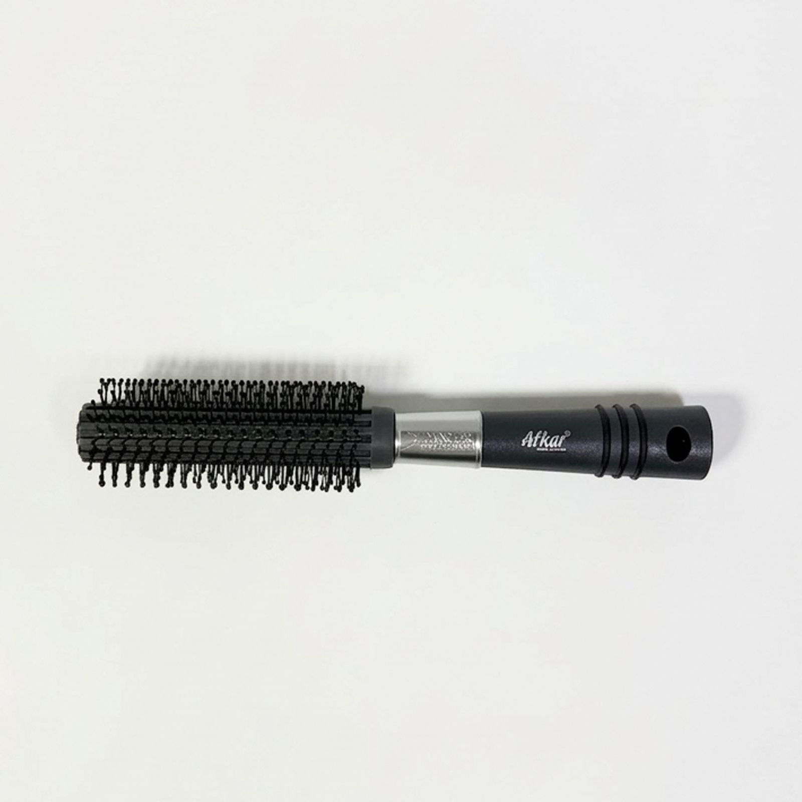 Round Hair Brush in Black & Silver by Afkar