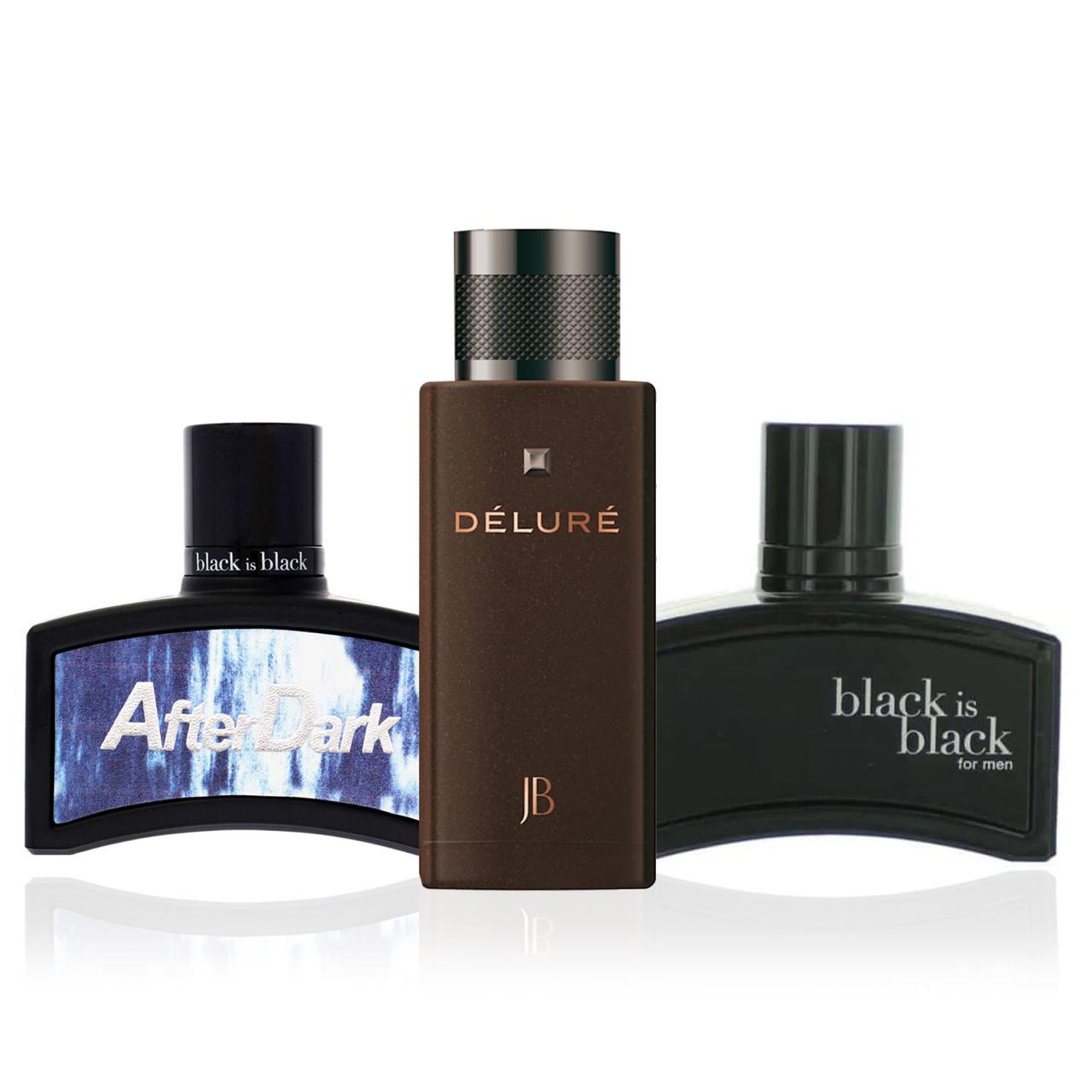 Men's Fragrance Set (Forza EDP 100ml by Jacques Battini + After Dark EDP 100ml by Black Is Black + Pour Homme EDP 100ml by Iconic Noir)