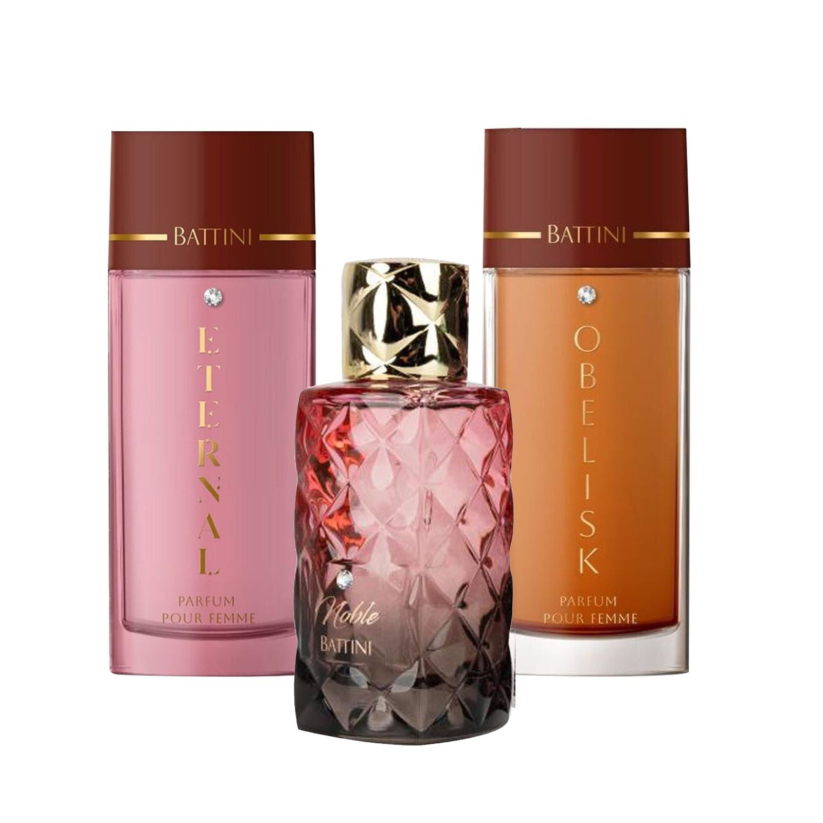 Women's EDP Fragrance Set by Jacques Battini (Satin 100ml + Memoir 100ml + Ma Cherie 100ml)
