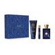 مجموعة عطر رجالي ديلان بلو من فيرساتشي (EDT 100 مل + EDT 10 مل + جل استحمام 100 مل)