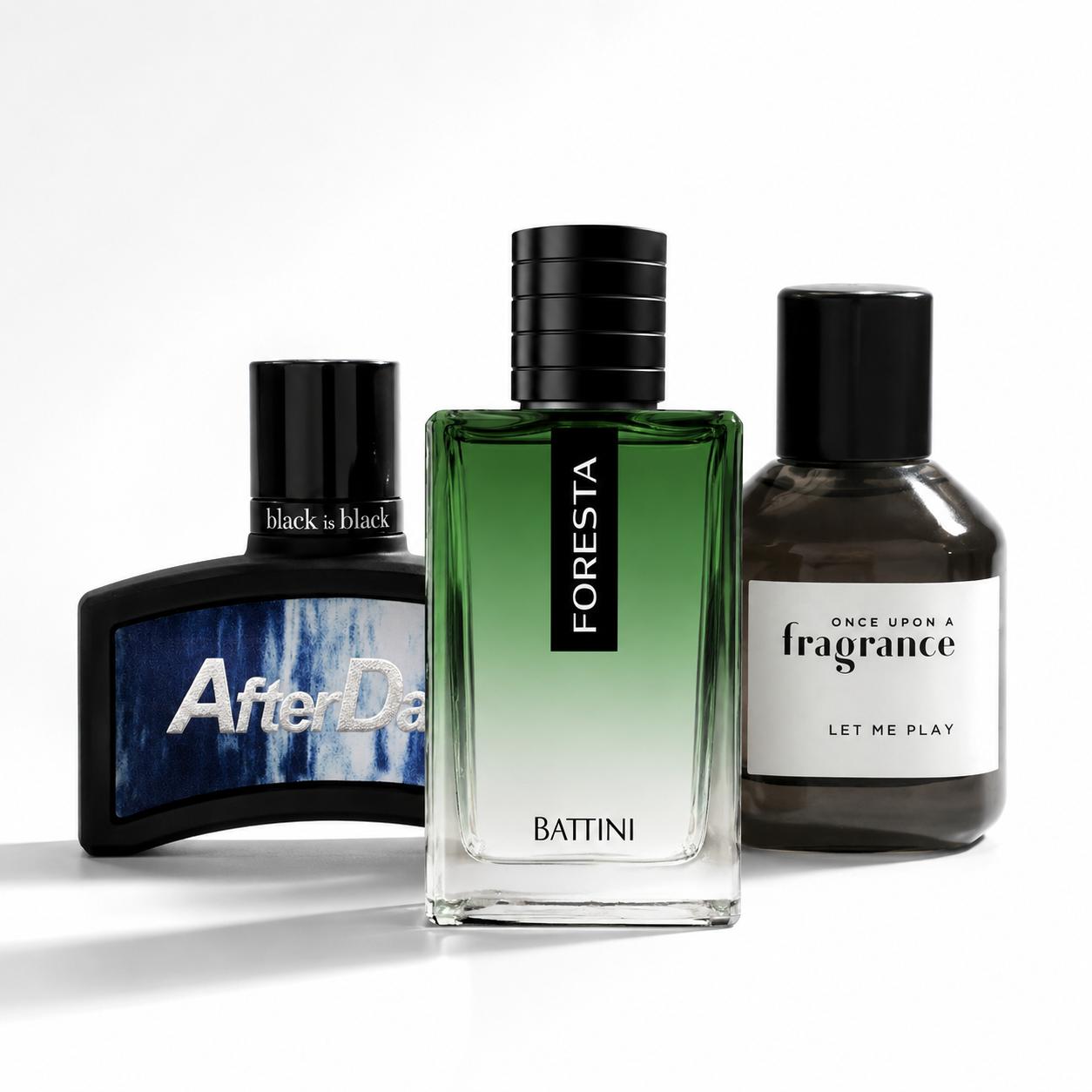 Men's Fragrance Set (Forza EDP 100ml by Jacques Battini + After Dark EDP 100ml by Black Is Black + Pour Homme EDP 100ml by Iconic Noir)