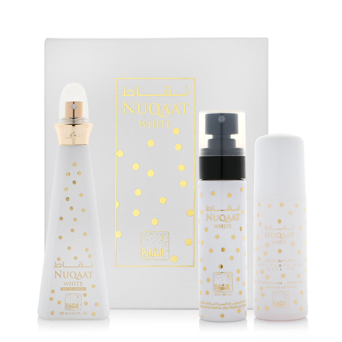 طقم نقاط ابيض ( عطر + خلطة + مزيل عرق )